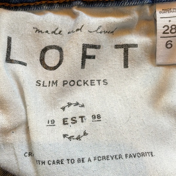 Loft high waist skinny jeans, slim pockets, women’s size 28 petite - Picture 3 of 16
